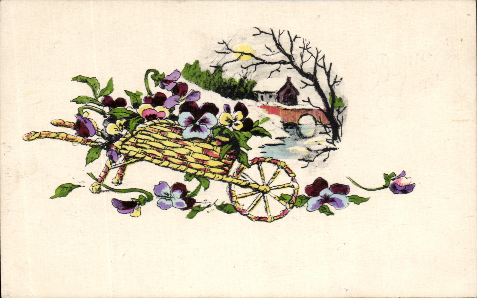 CPA florece la carretilla