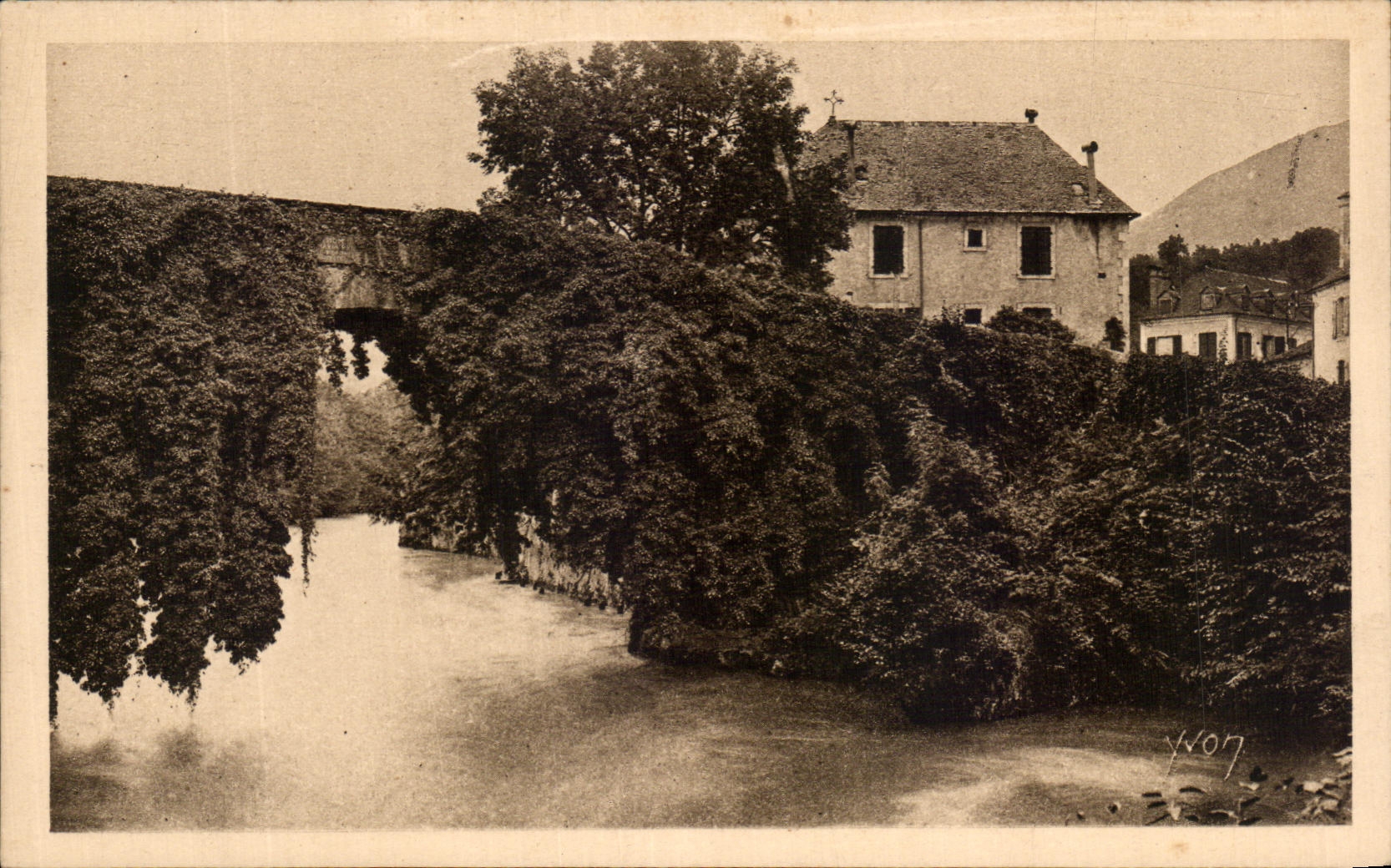 CPA the Pyrenees Betharram the Old Bridge