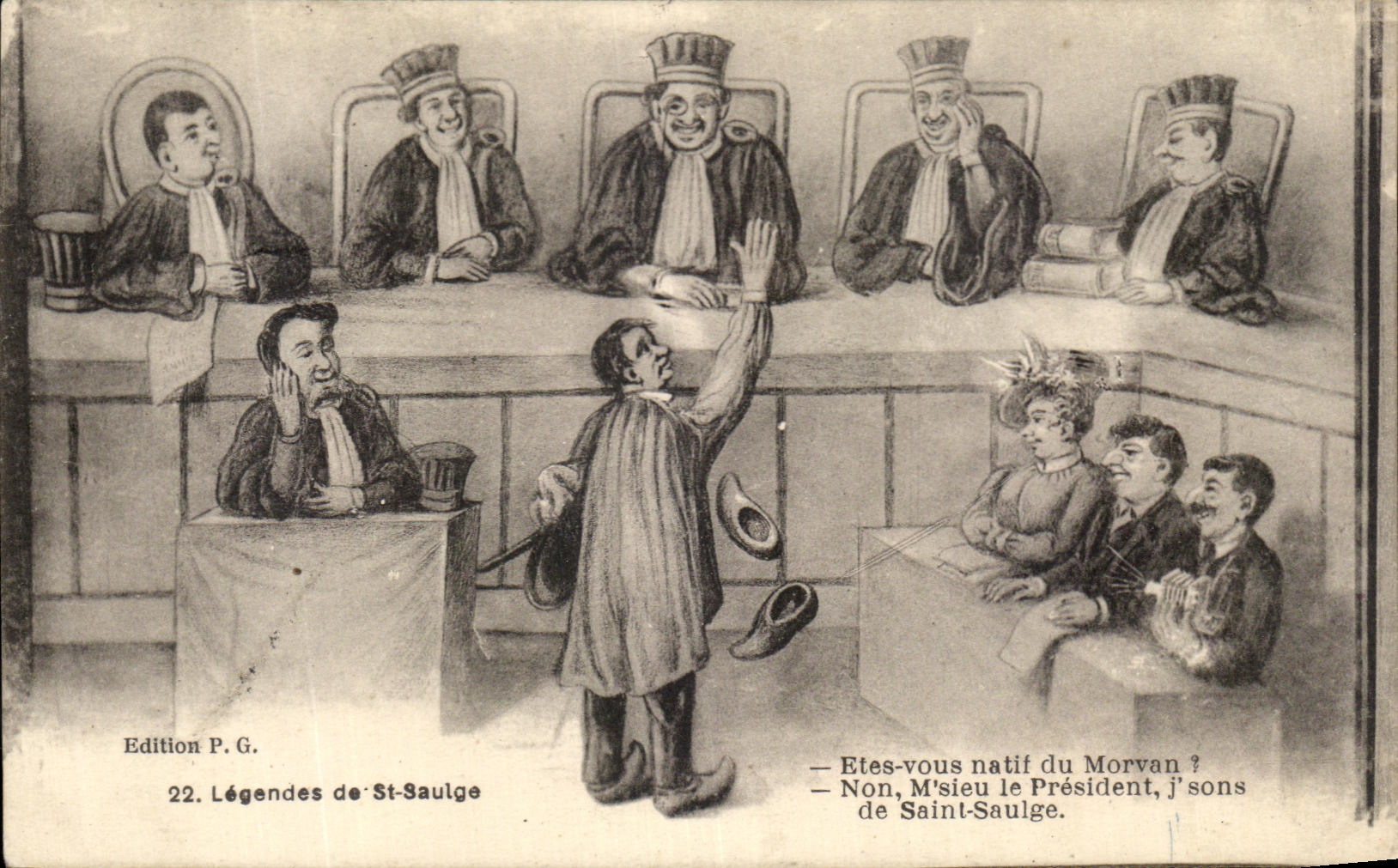 CPA Legends of St Saulge Summers you natit of Morvan Not Me sieu the President J sounds of Saint Saulge Folklore