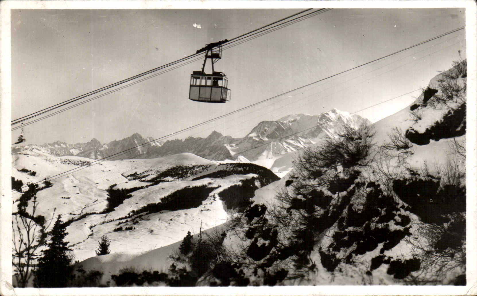 CPA Megeve Winter Station Teleferique De Rochebrune And the Chain Of the White MT