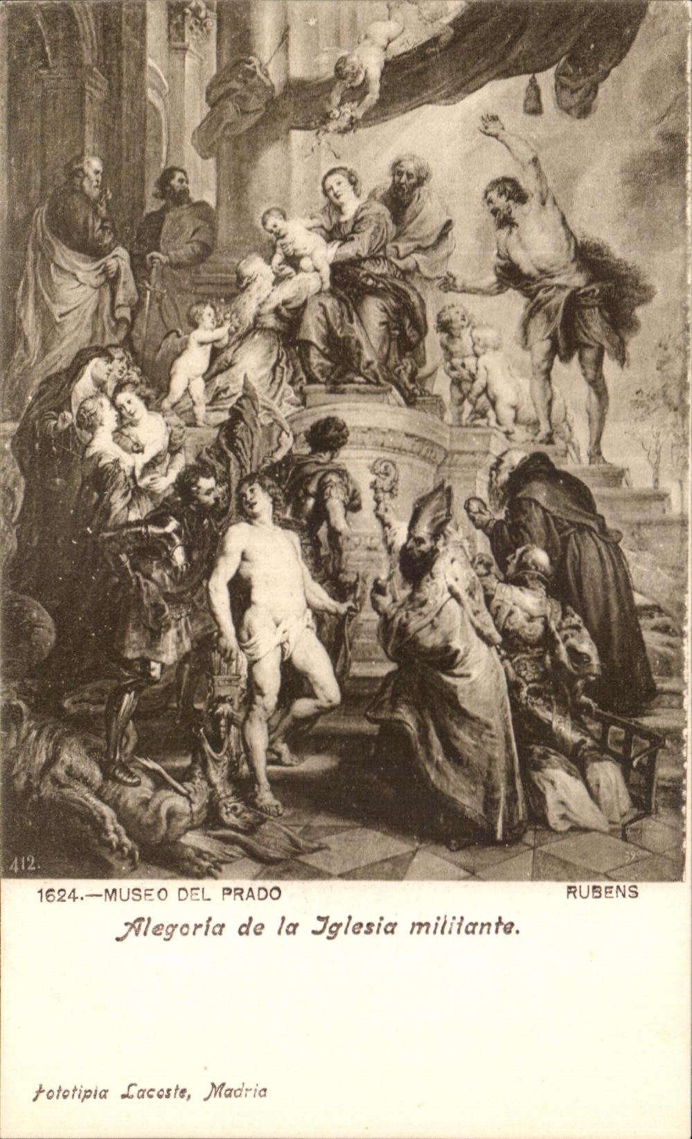 Militant CPA Museum Del Prado Alegorla Of Iglesia Madrid
