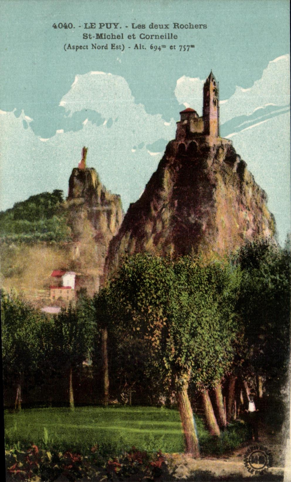 CPA Le puy Les Deux Rochers St Michel et Corneille