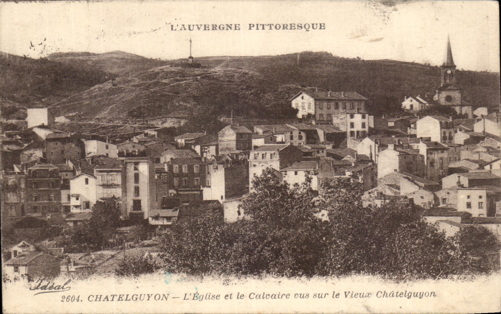 CPA Chatelguyon Church y el martirio vistos en el viejo hombre de Chatelguyon