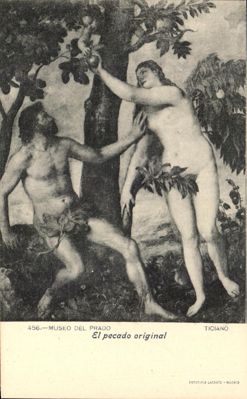 CPA Museum Del Prado El Pecado Original Ticiano Madrid