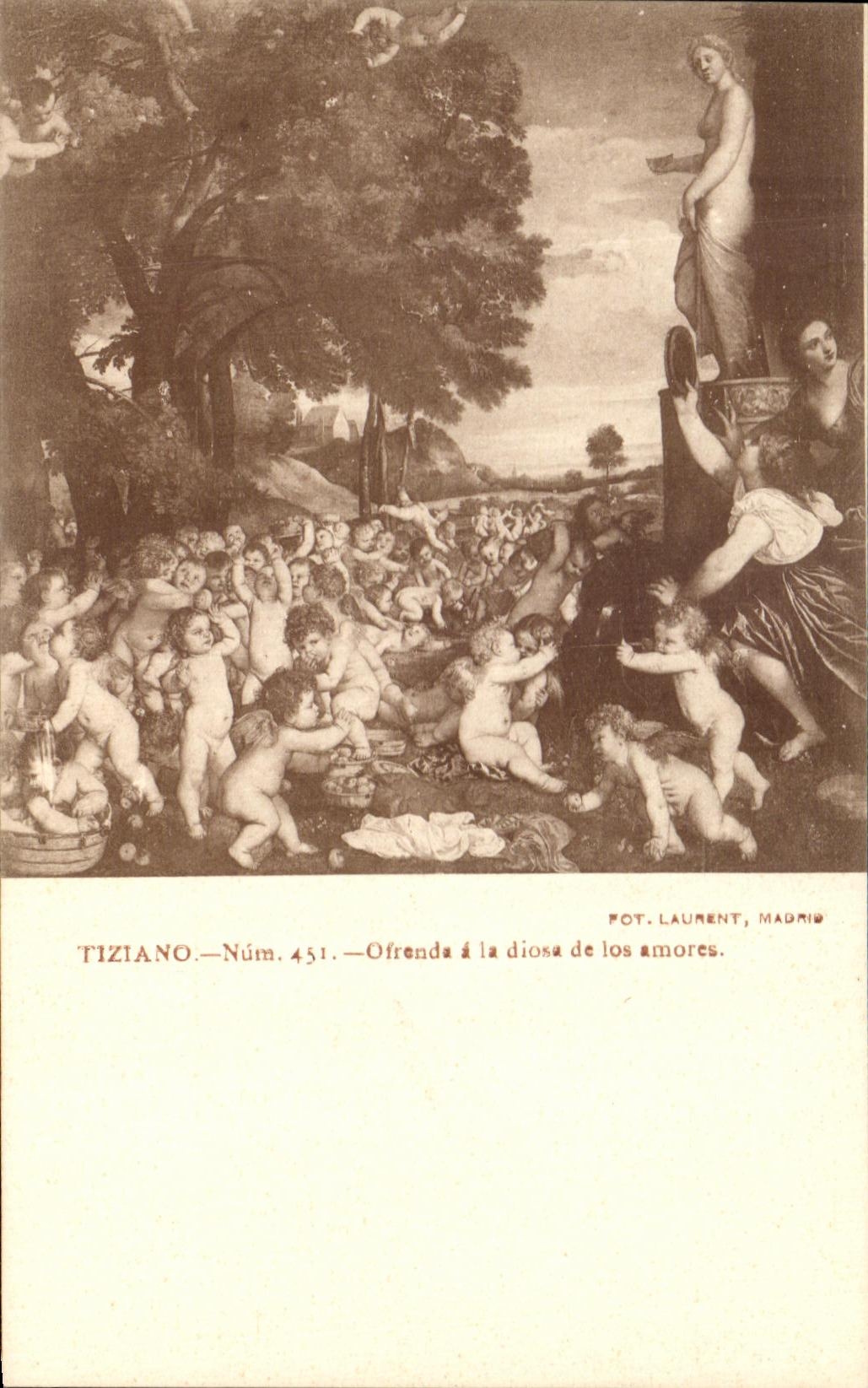 CPA Tiziano num ofrende with the dione of los amores Laurent Madrid