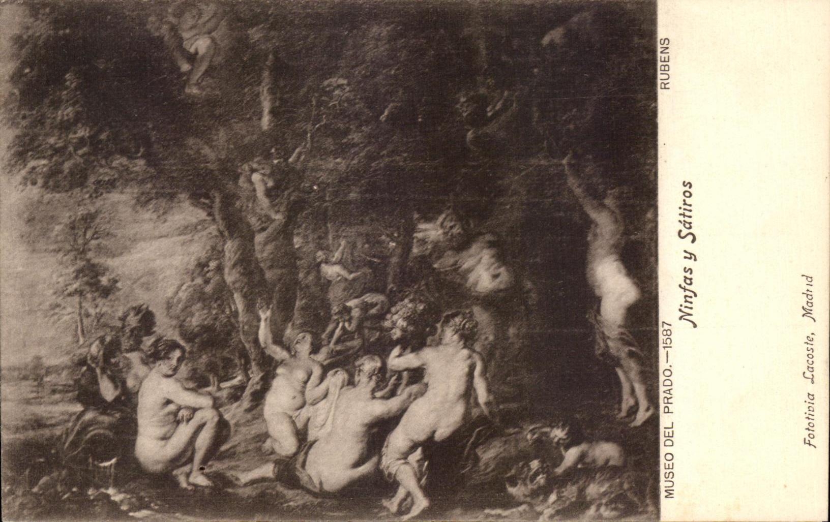 CPA Museum Del Prado Ninfas there Satiros Rubens Madrid