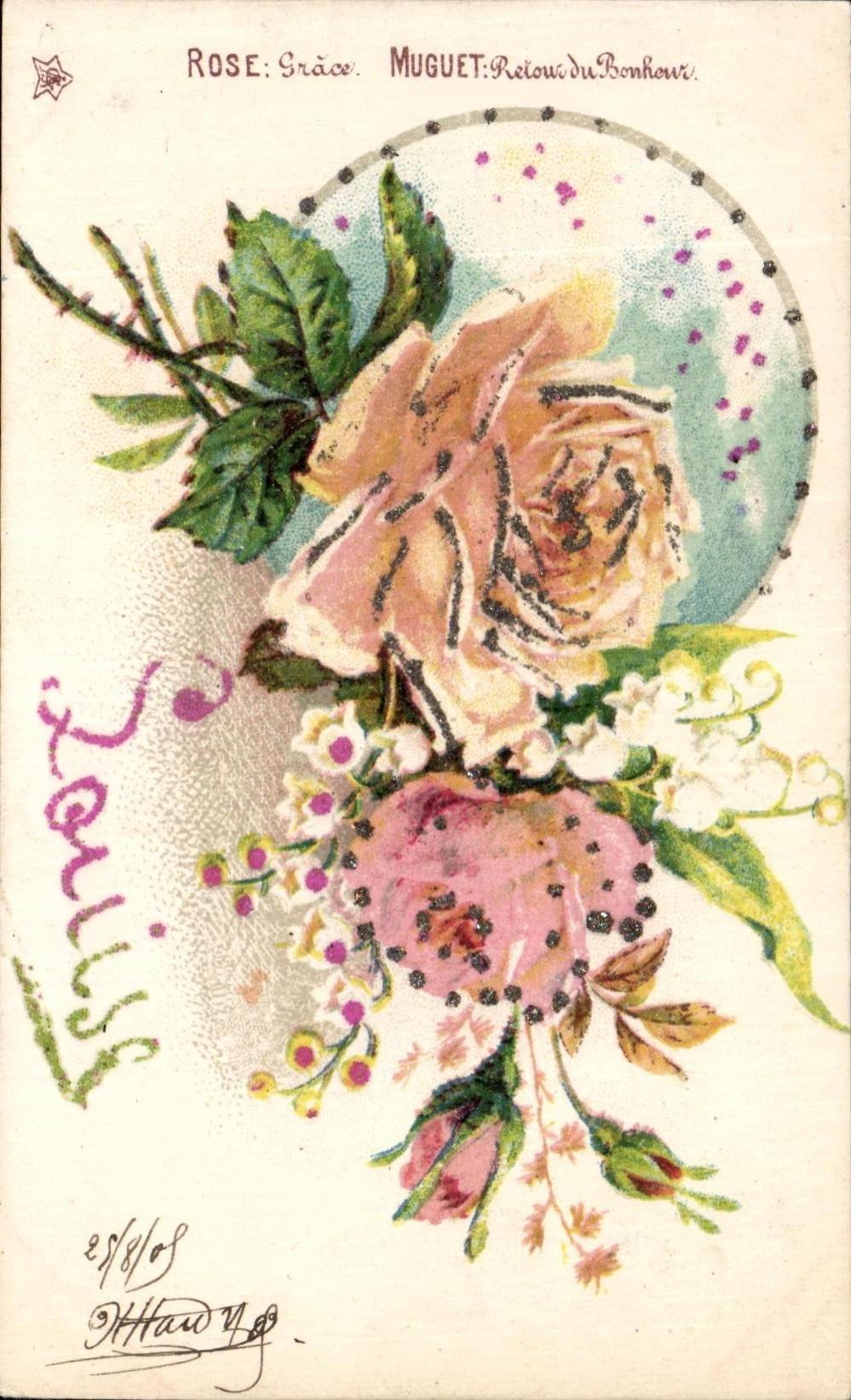 Flores de Louise de la fantasia de CPA