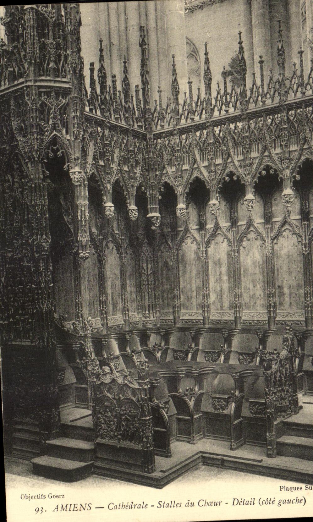 CPA Amiens Cathedral Stalls of Chorus Detail