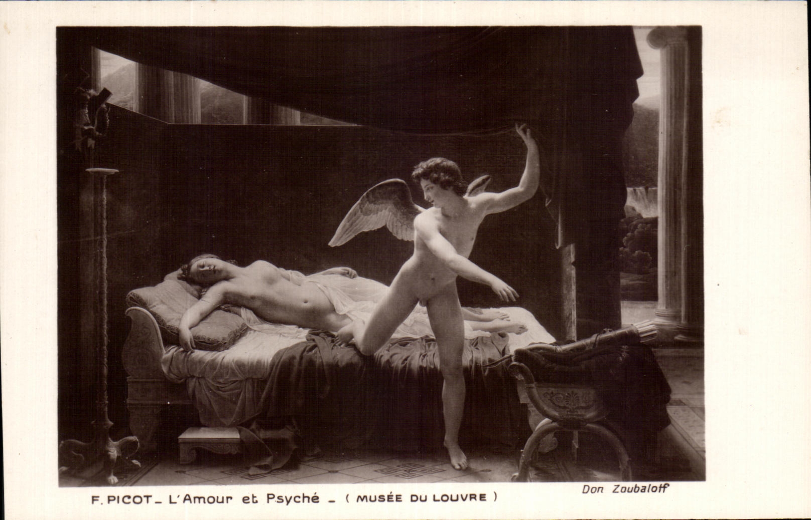 CPA F Barb Love And Psyche Paris Museum of Louvre Angel