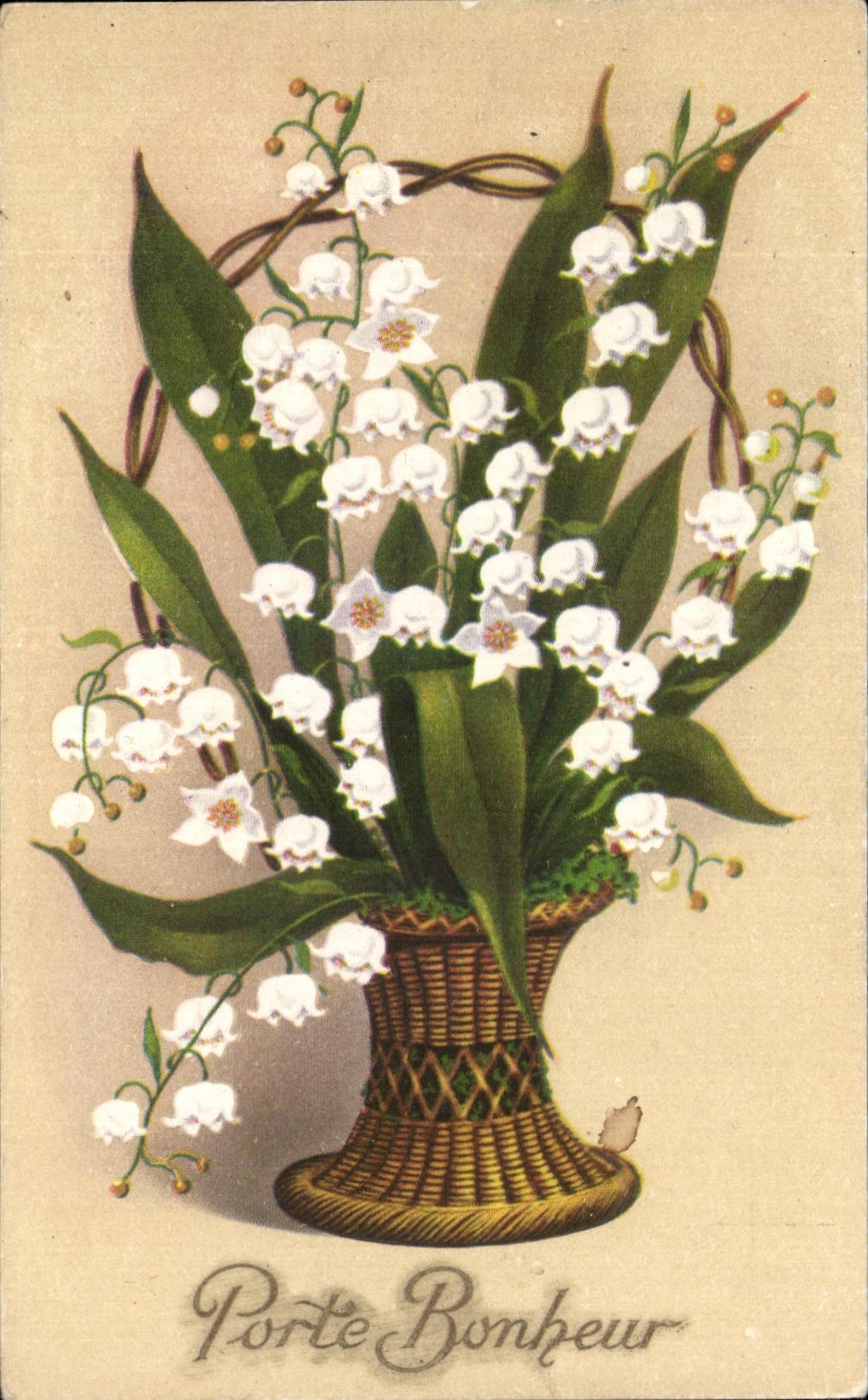 La felicidad de la puerta de CPA florece el lirio de los valles