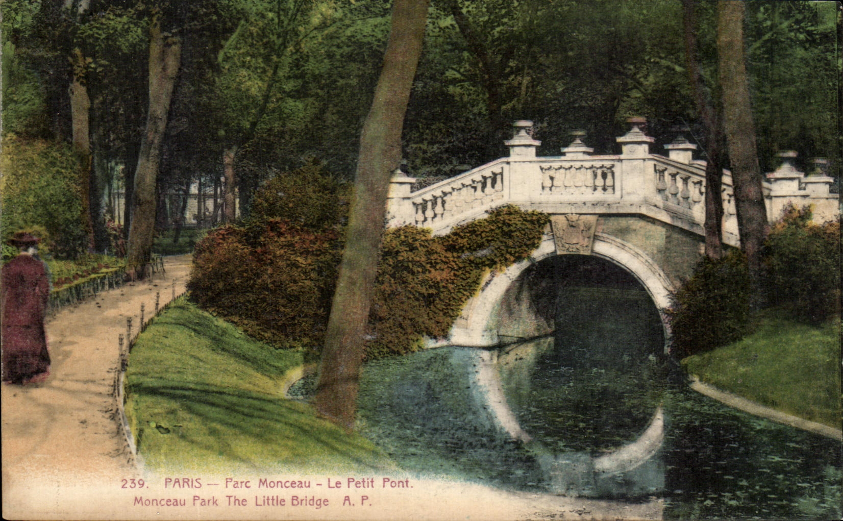 CPA Paris Park Heap the Small Bridge