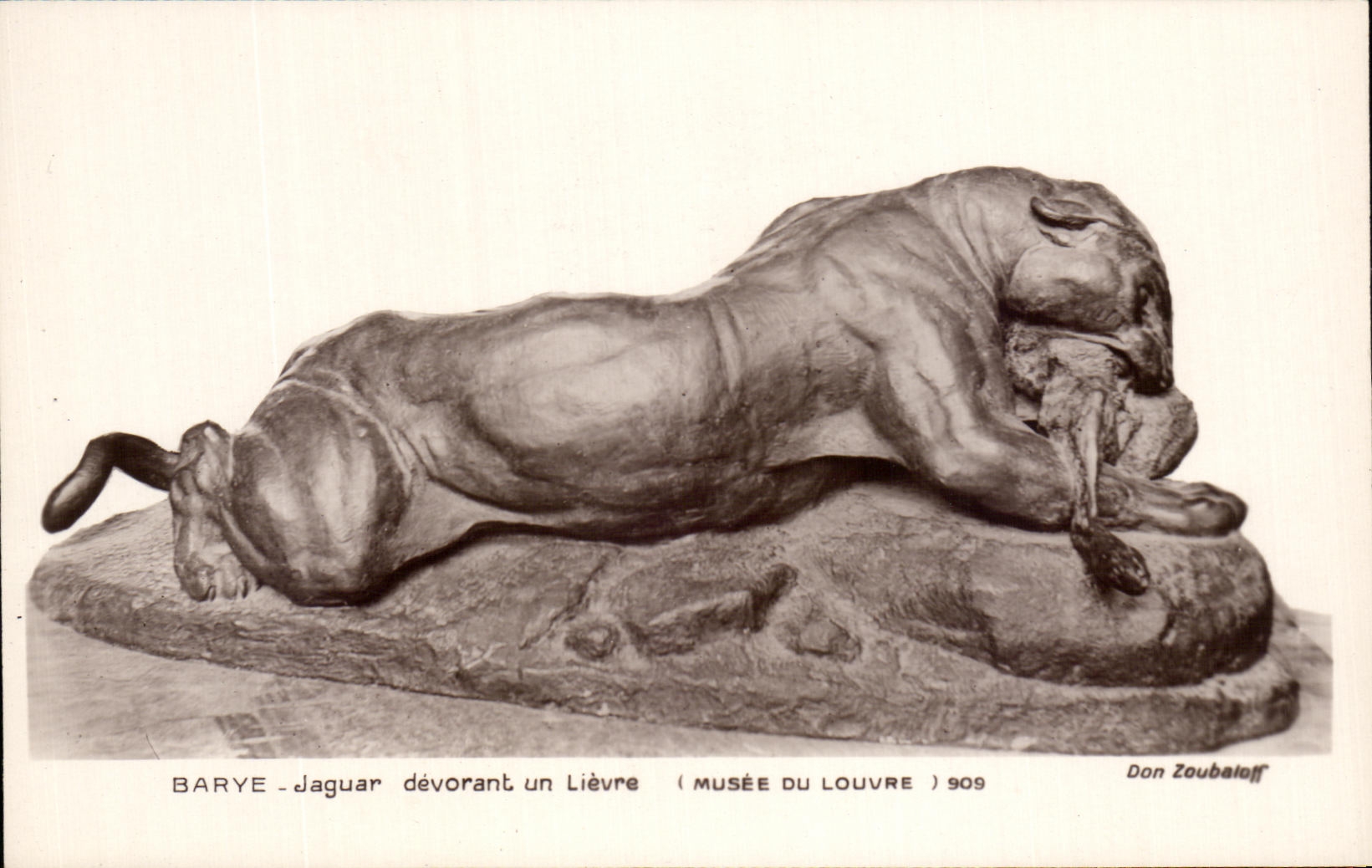 CPA Barye Jaguar Devorant Un Lievre Musee du Louvre
