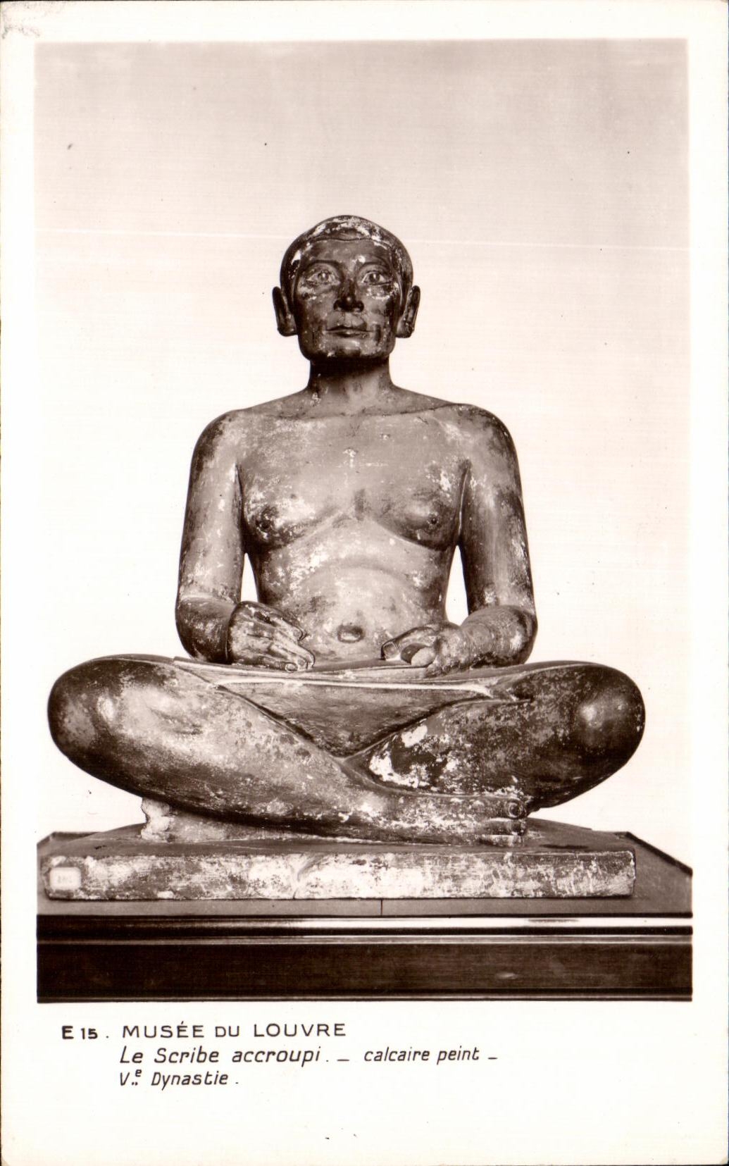CPA Musee De Louvre Le Scribe Accroupi Calcaire Peint Egypte
