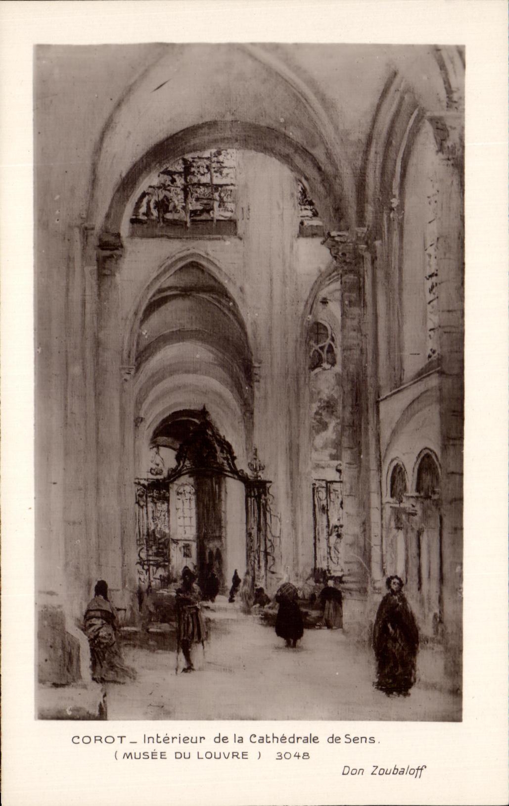 CPA Interior Corot Of the Cathedral Of Sens Museum of the Louvre Paris