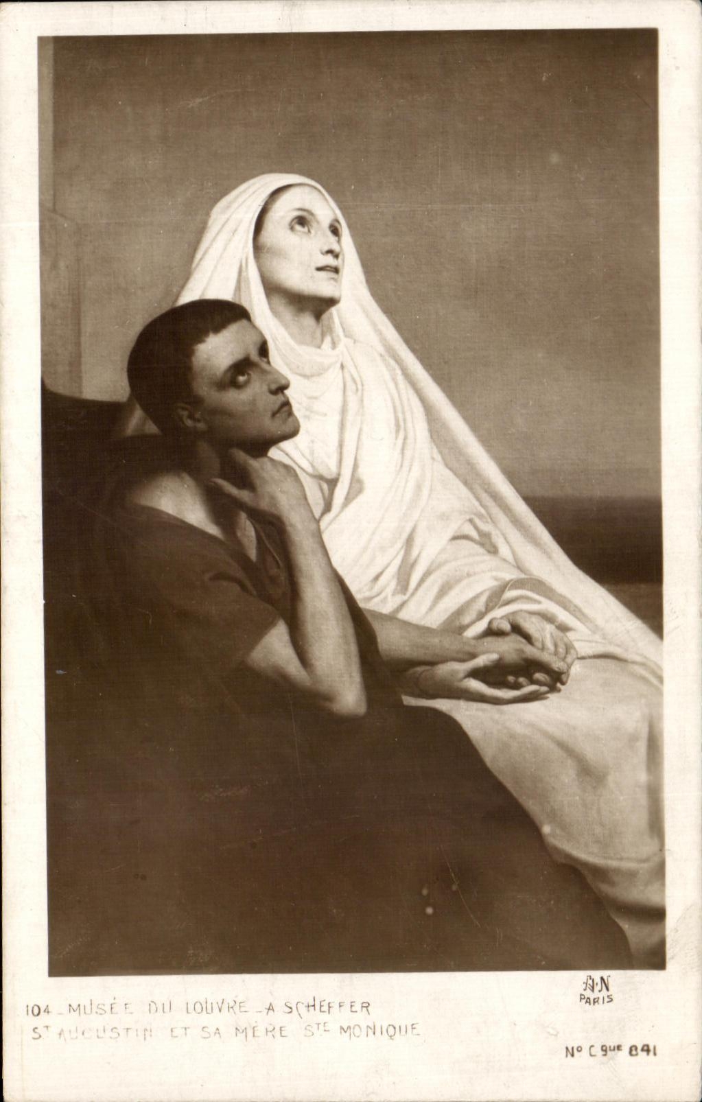 CPA Museum Of Louvre Scheffler St Auguste and his mother co Monique