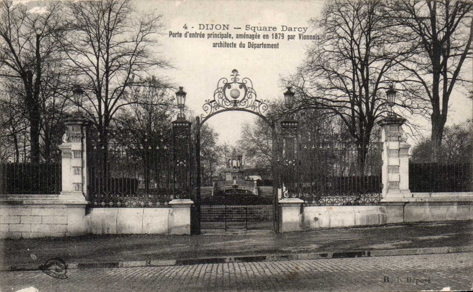 VINTAGE POSTCARD Dijon Square Darcy Carries D main entrance amenagee in by Vionnois Architecte of the Department