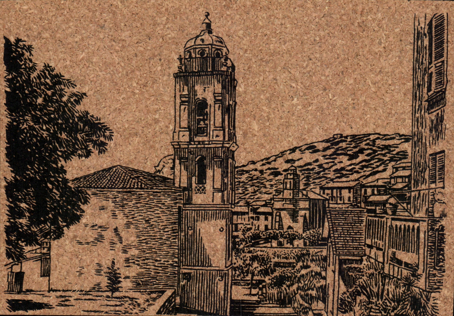 Aldea Greco Corcega de Cargese Corcega de la POSTAL de la VENDIMIA