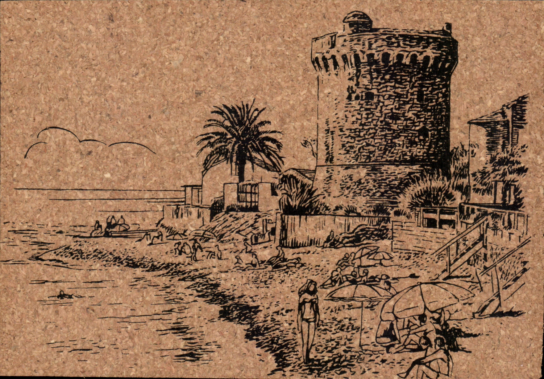 POSTAL Corcega de la VENDIMIA el Genoise Corcega de la torre de Corcega