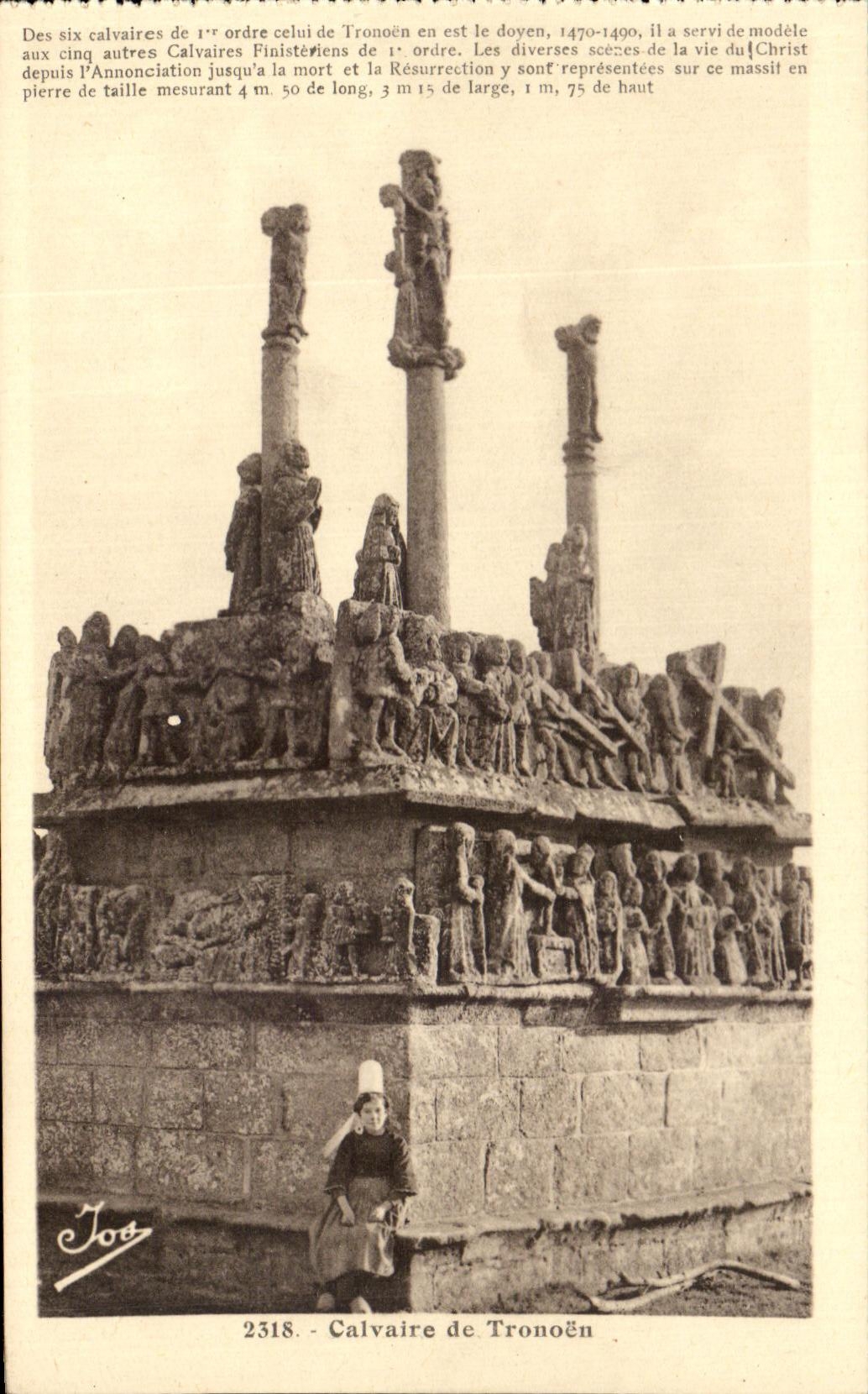 VINTAGE POSTCARD Martyrdom of Tronoen Of the six Martyrdoms of order that of Tronoeu