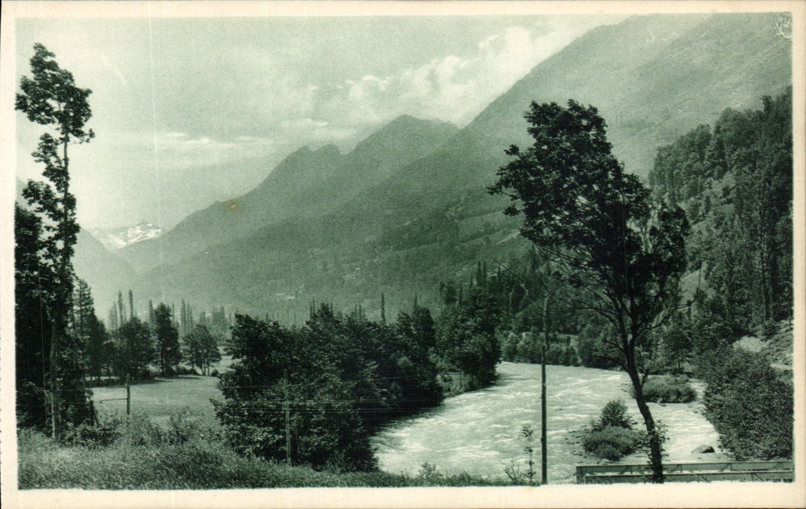VINTAGE POSTCARD Beautiful Landscapes of France the Pyrenees Valley and Torrent of Luz