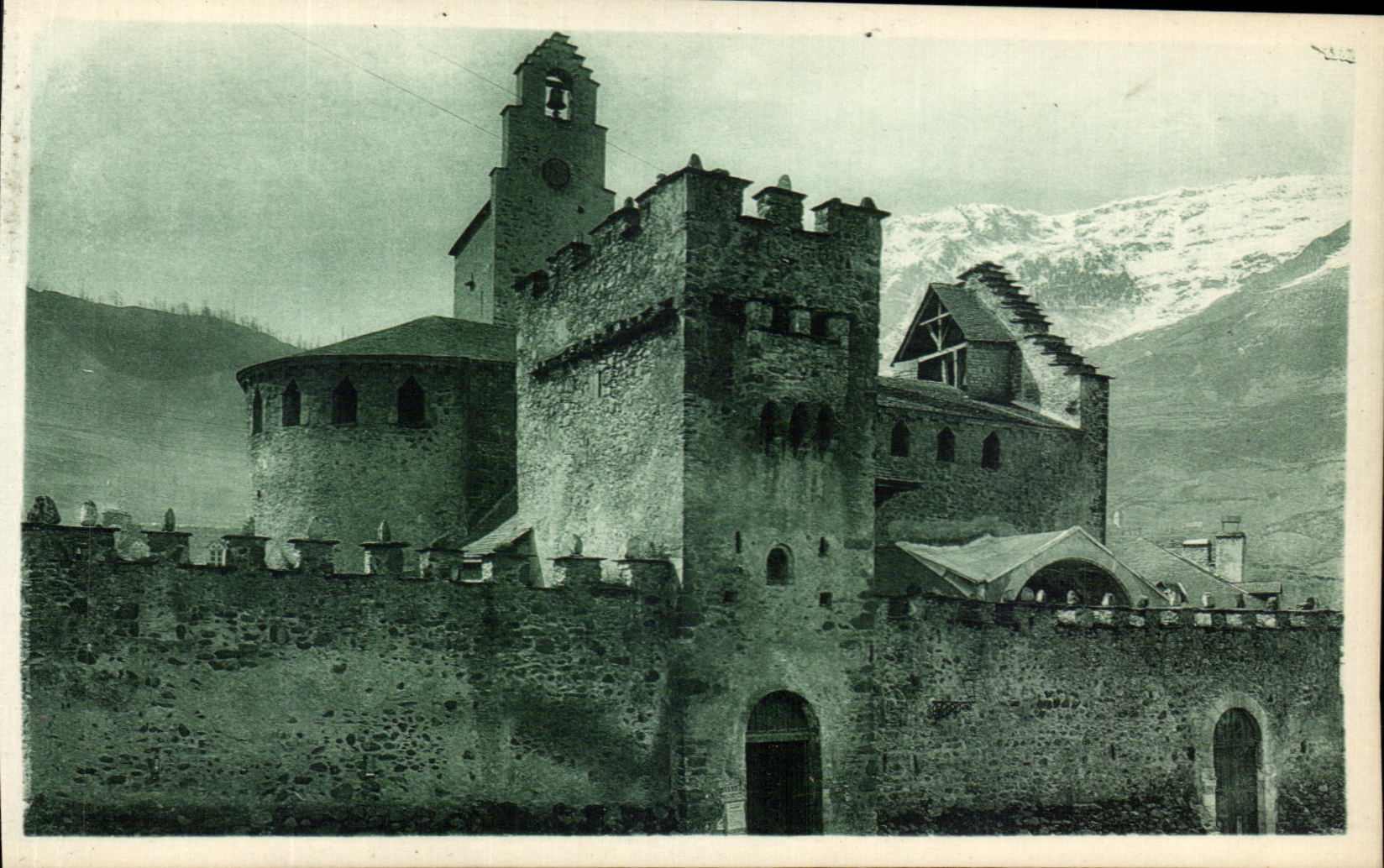 VINTAGE POSTCARD Beautiful Landscapes of France the Pyrenees Luz Holy Saver Church of Templiers
