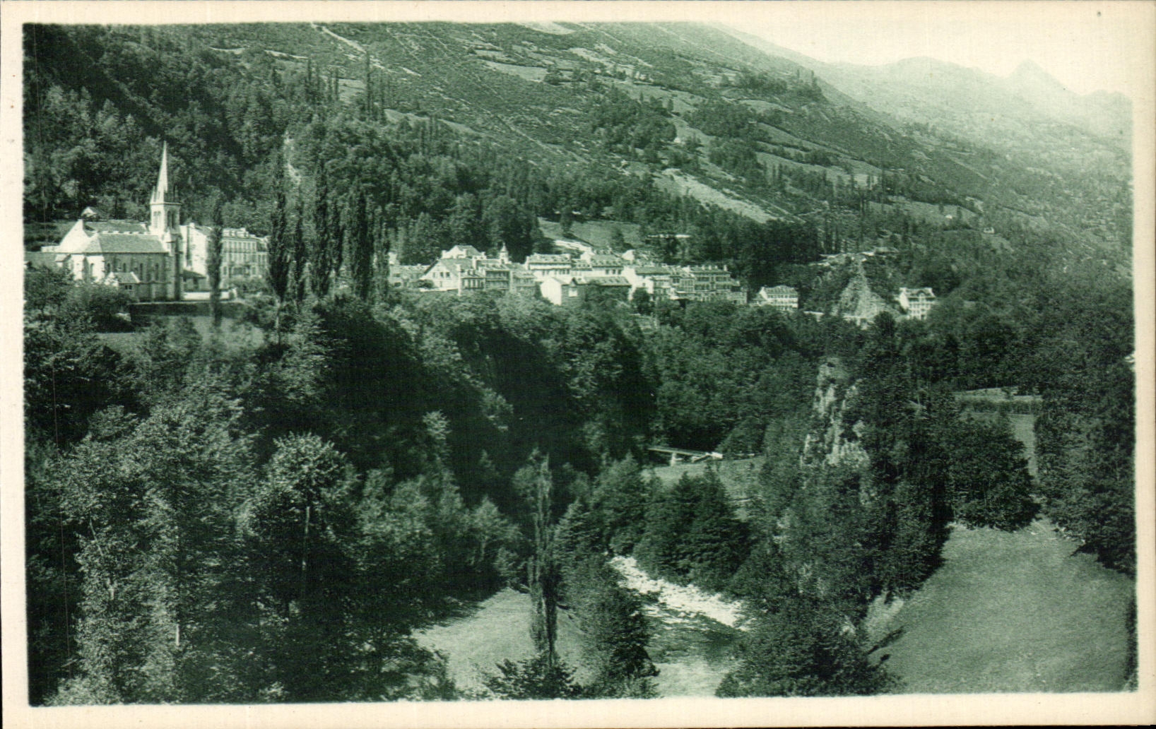 VINTAGE POSTCARD Beautiful Landscapes of France the Pyrenees Luz Holy Saver View