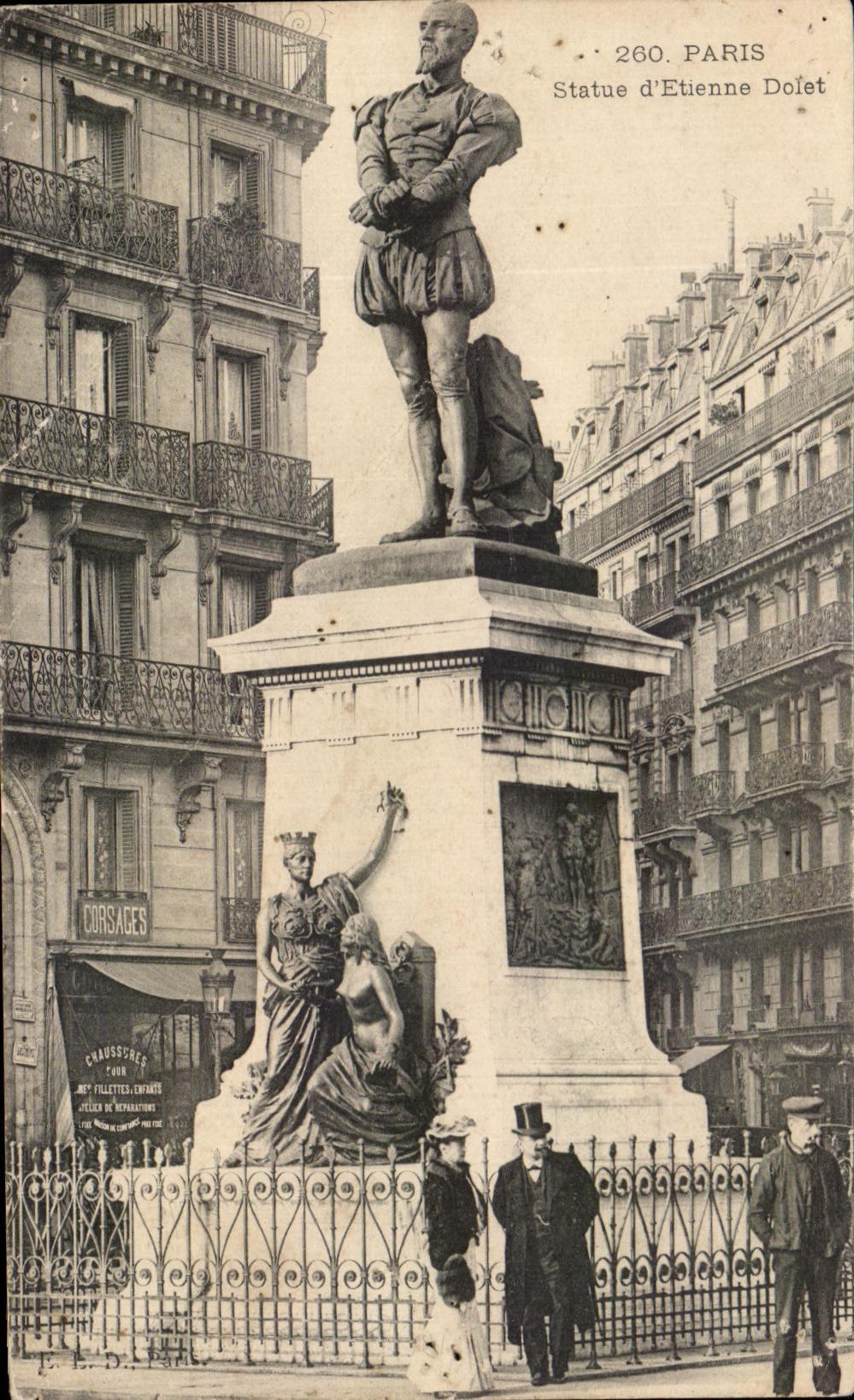 VINTAGE POSTCARD Paris Rules D Etienne Dolet