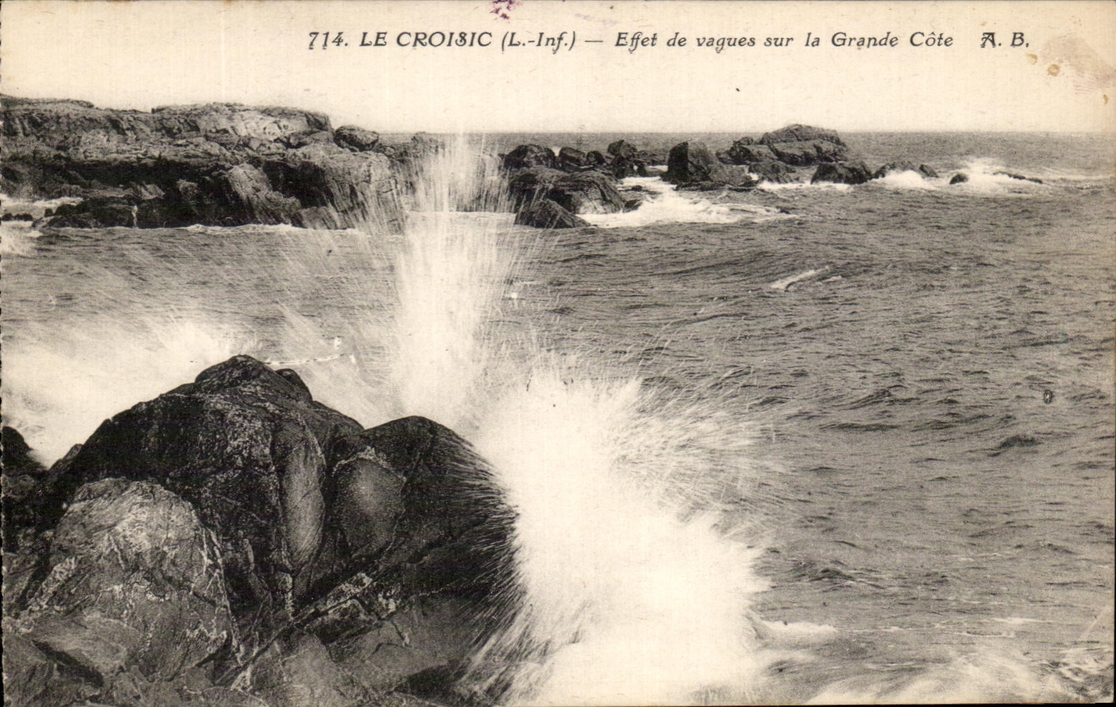 CPA Le Croisic Effet de Vagues Sur La Grande Cote 