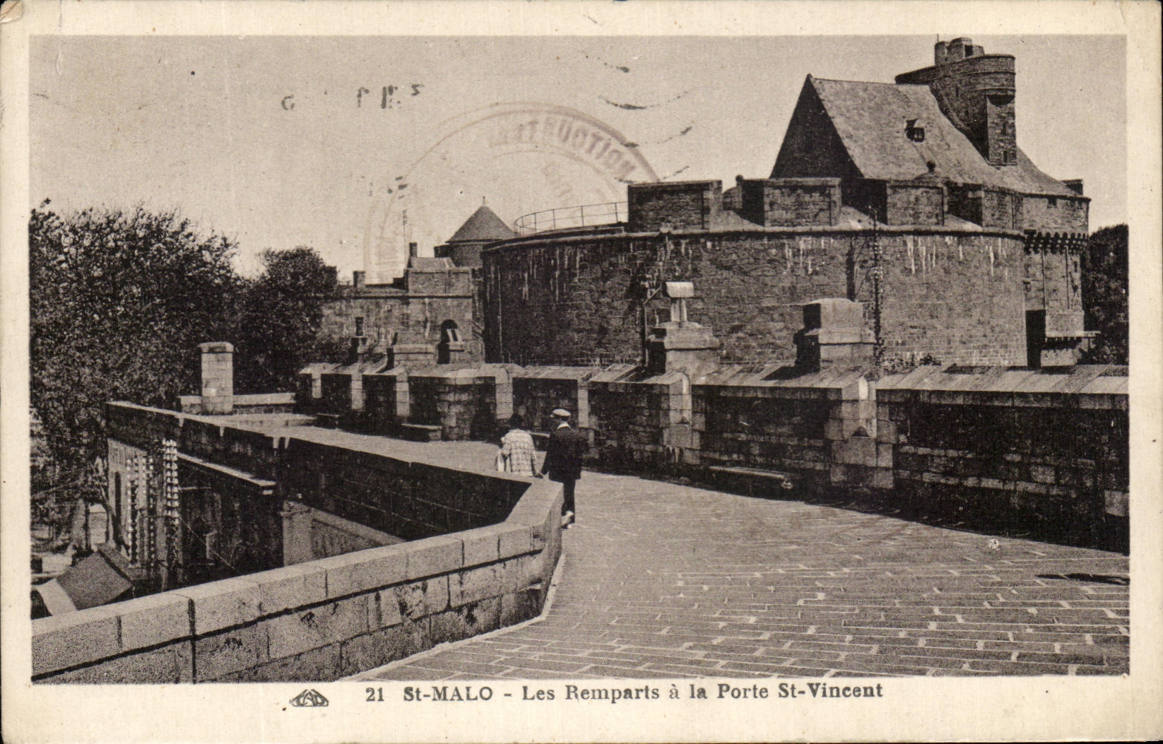 Paredes del St Malo de la POSTAL de la VENDIMIA en la puerta St Vincent