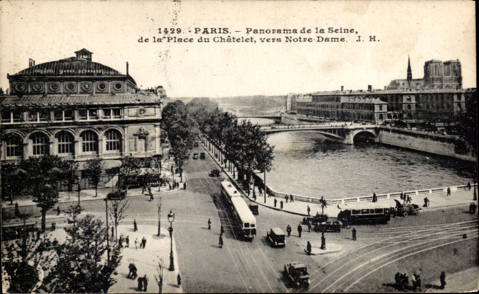 CPA Paris Panorama De La Seine de La Place du Chatelet Vers Notre Dame 