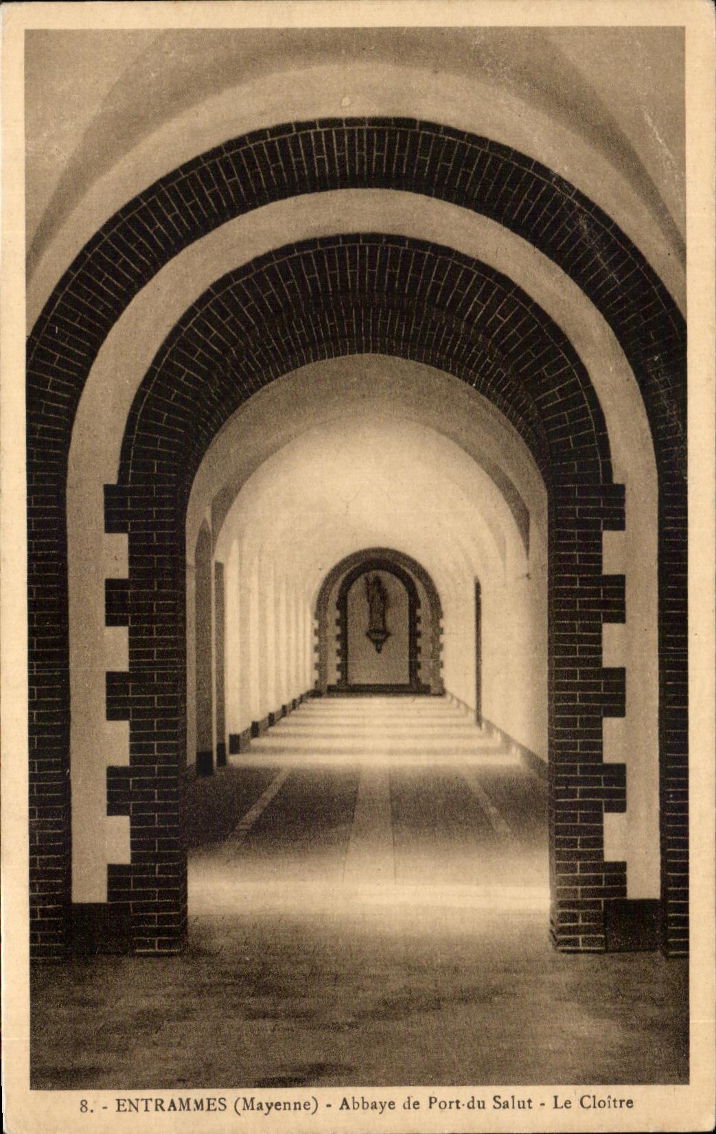 VINTAGE POSTCARD Entrammes Abbey of Port Of the Saint the Cloister