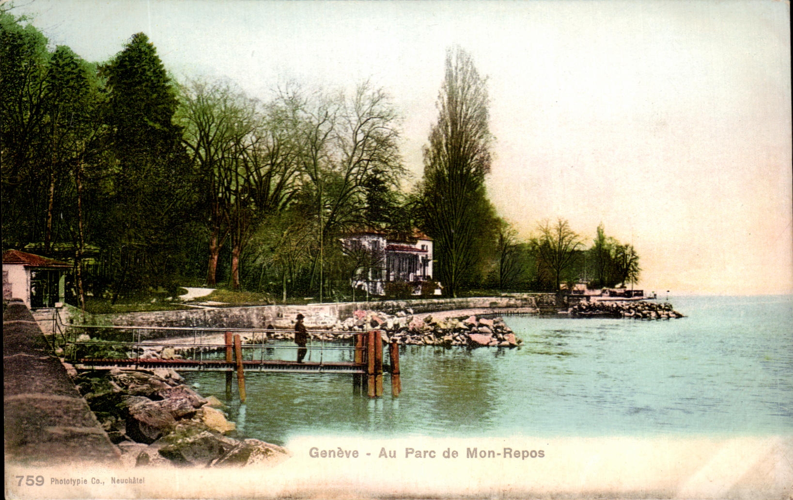 VINTAGE POSTCARD Geneva With the Park of My Rest