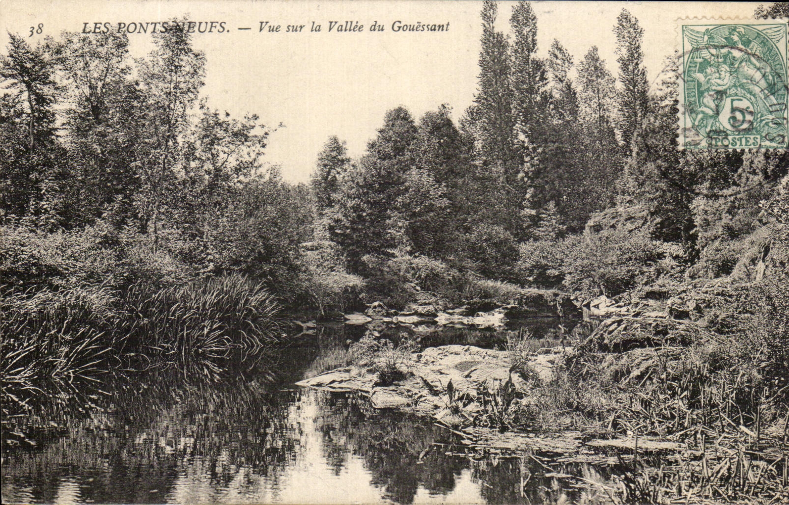 VINTAGE POSTCARD New Bridges Sight On the Valley of Gouessant