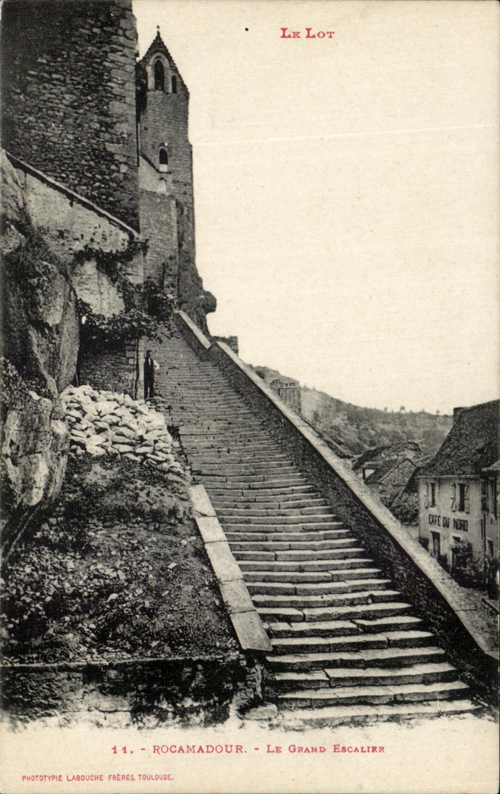 CPA Rocamadour Le Grand Escalier