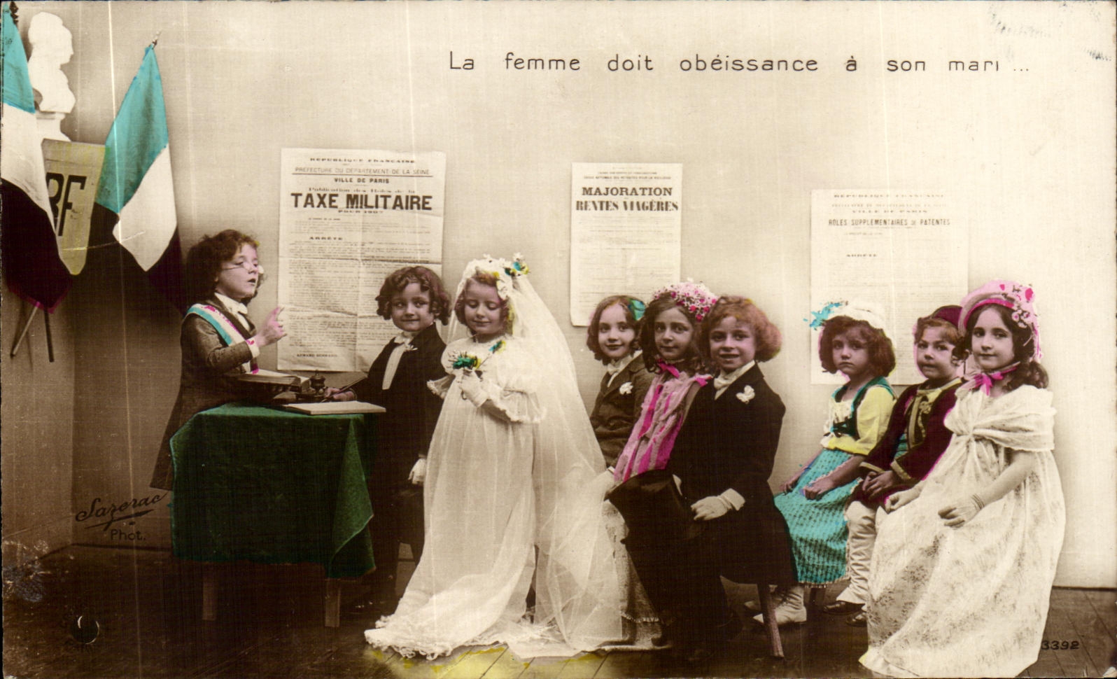 VINTAGE POSTCARD the Woman owes Obeissance has Her Husband Mariage children