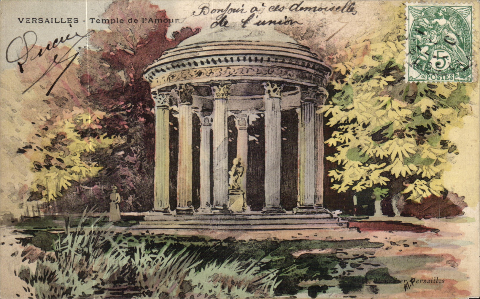 VINTAGE POSTCARD Versailles Temple of L love