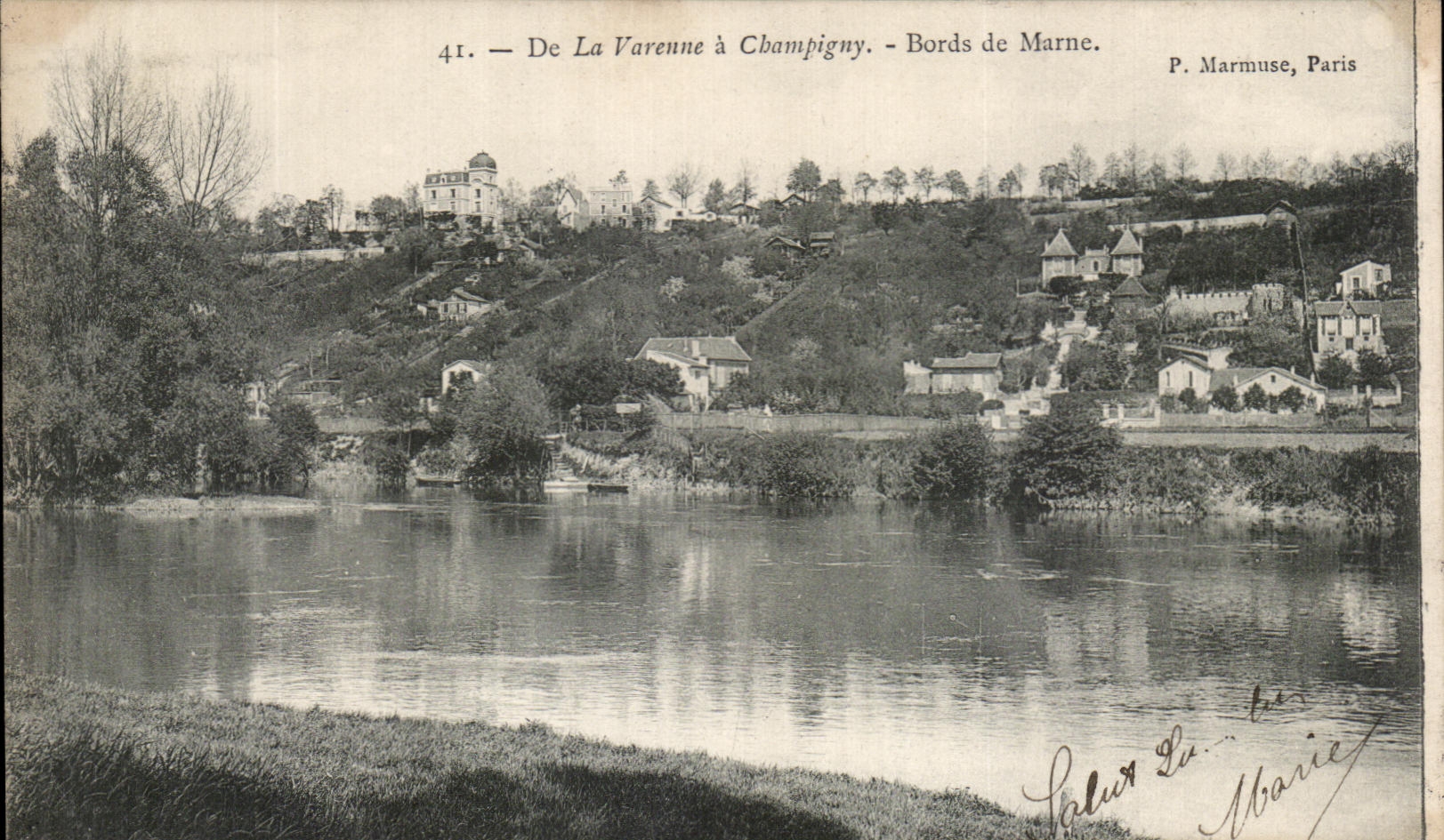 VINTAGE POSTCARD Bords of the Marne Of the Game preserve has Champigny