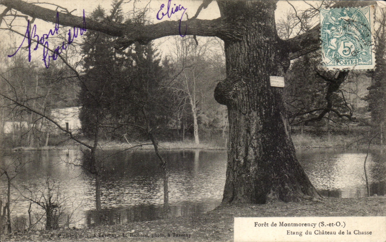 VINTAGE POSTCARD Drill of Montmorency Pond of the Castle of Hunting