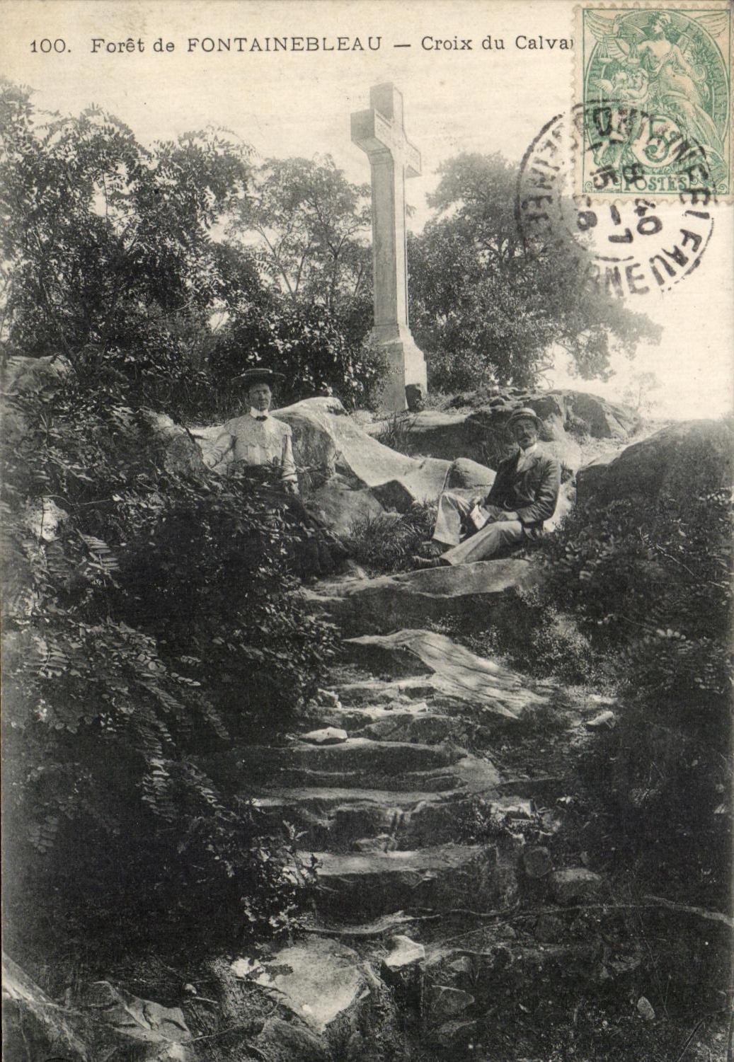 VINTAGE POSTCARD Drill of Fontainebleau Cross of the Martyrdom