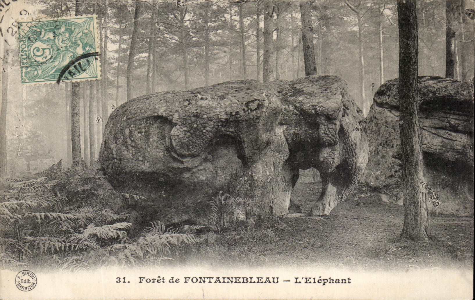 VINTAGE POSTCARD Drill of Fontainebleau L Elephant Elephant