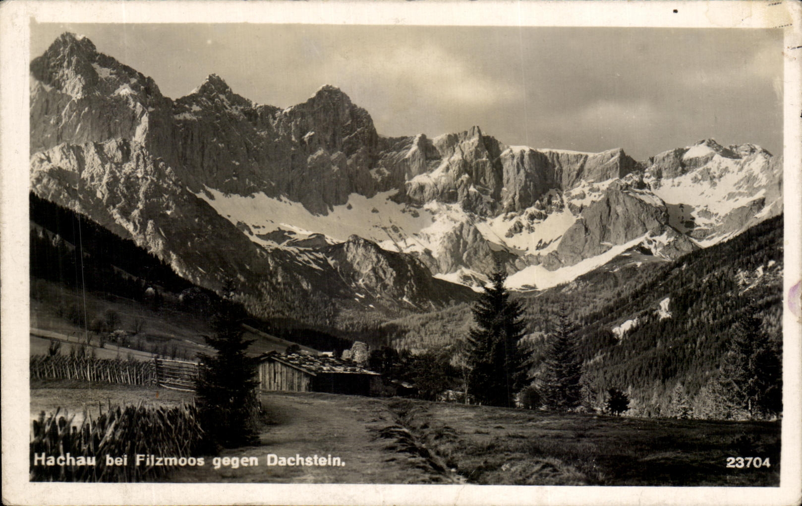 VINTAGE POSTCARD Hachau EIB Filzmoos Gegen Dachstein