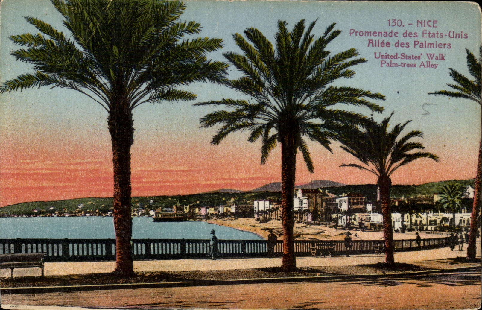 Caminata de la POSTAL de la VENDIMIA Niza de los Estados Unidos idos de las palmeras