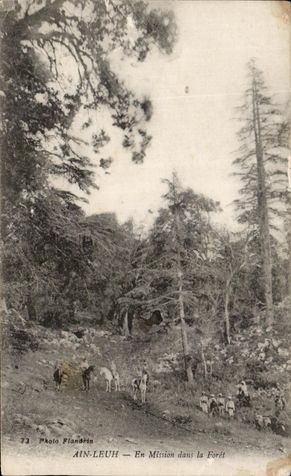 VINTAGE POSTCARD Ain Leuh On mission in the Morocco Drill