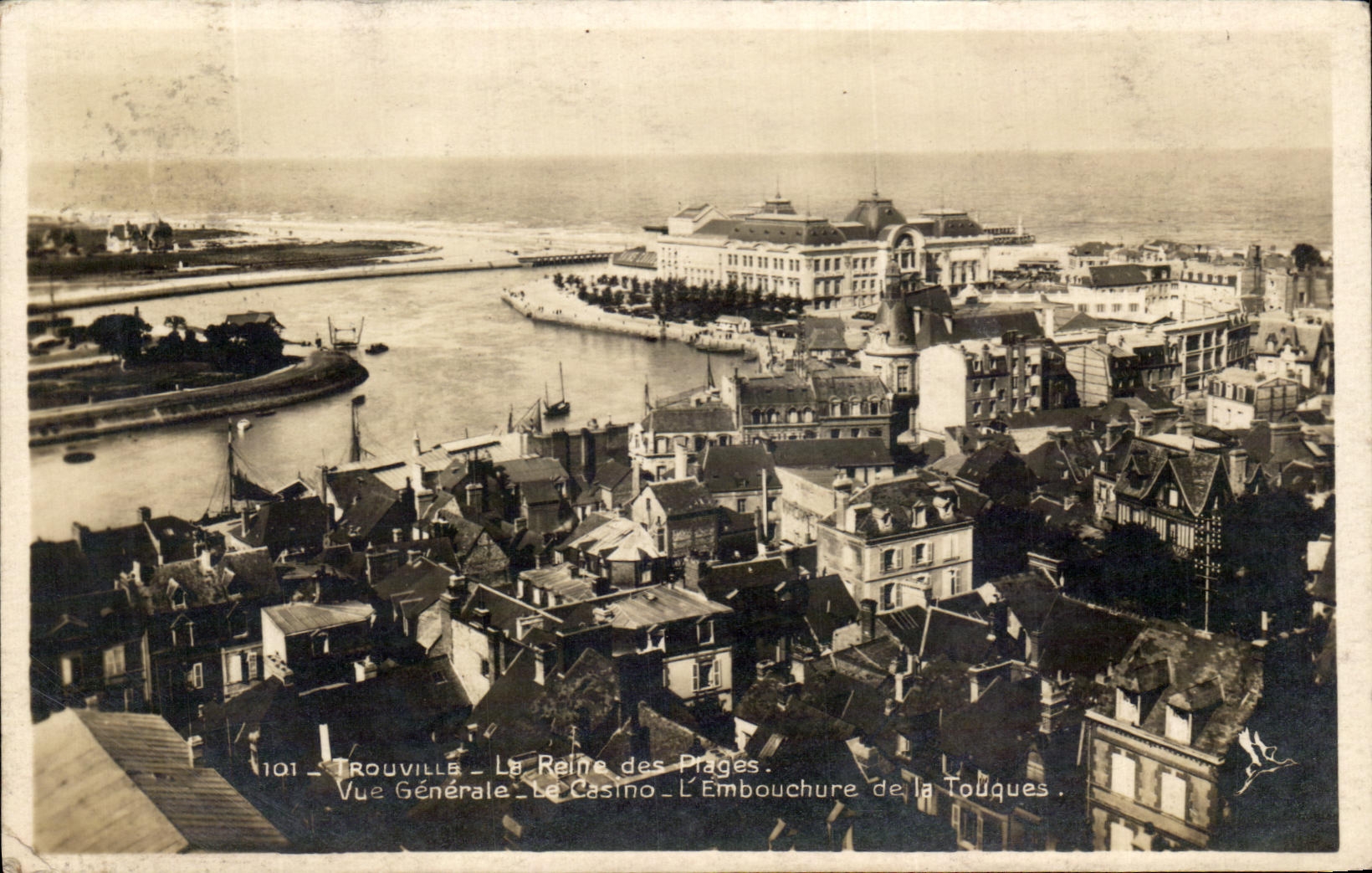 VINTAGE POSTCARD Trouville the Queen of the Beaches View the Casino L mouth of the Drums