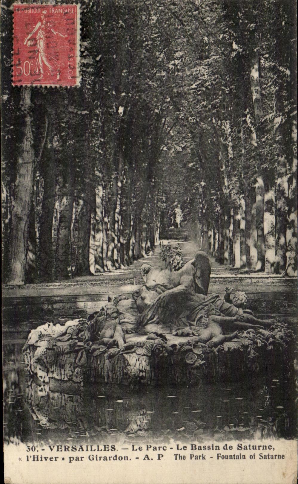 VINTAGE POSTCARD Versailles the Park the Saturn Basin