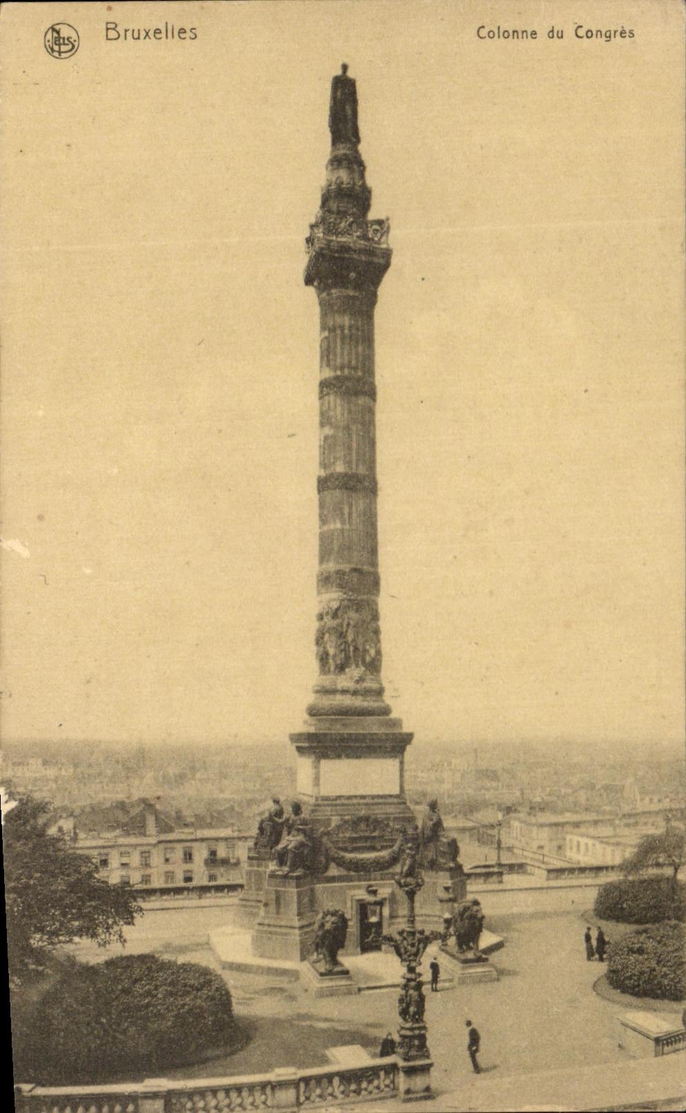 Columna de Bruxelies de la POSTAL de la VENDIMIA de congrios