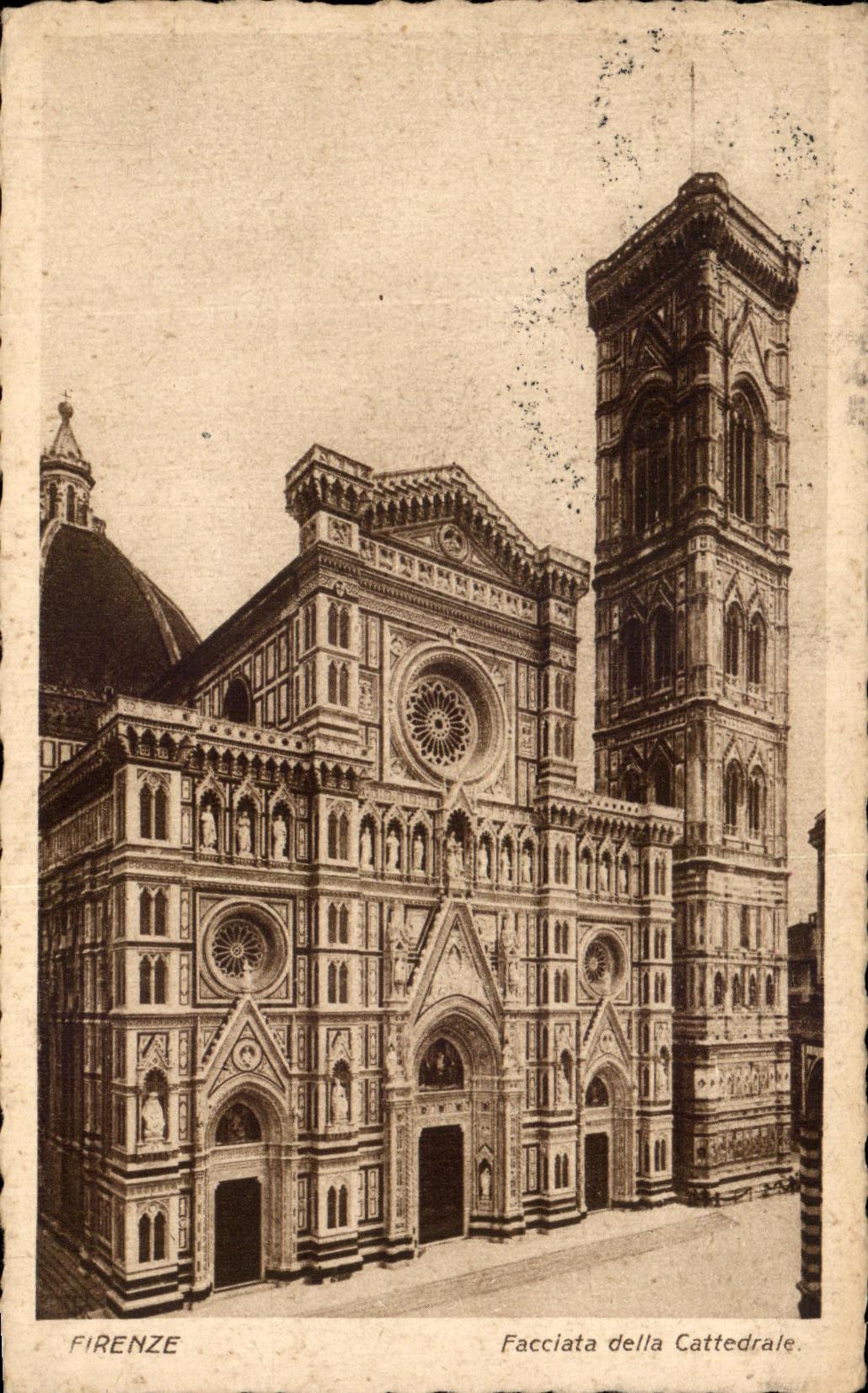 Della Cattedrale de Firenze Facaiata de la POSTAL de la VENDIMIA