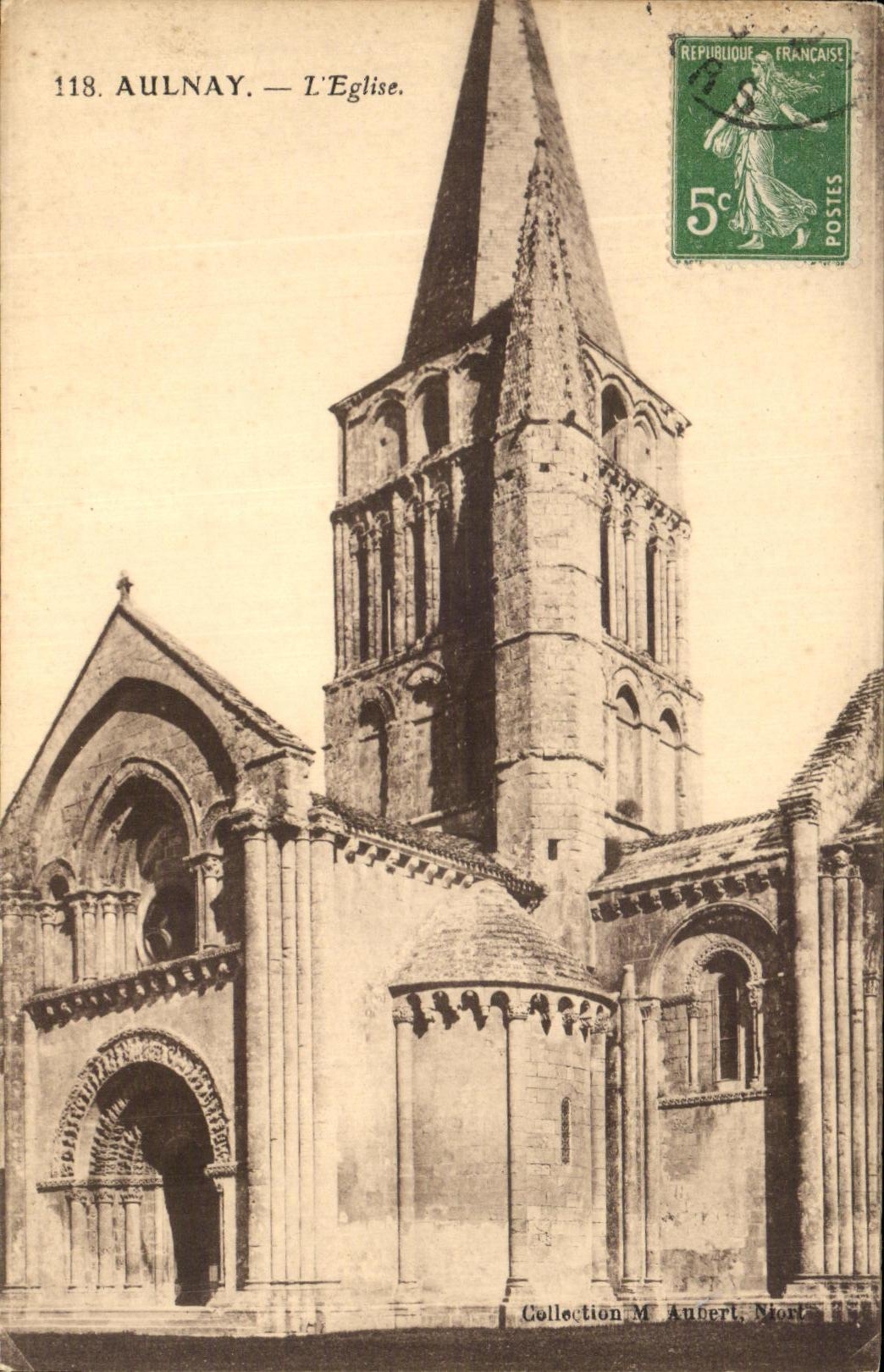 VINTAGE POSTCARD Aulnay L Church