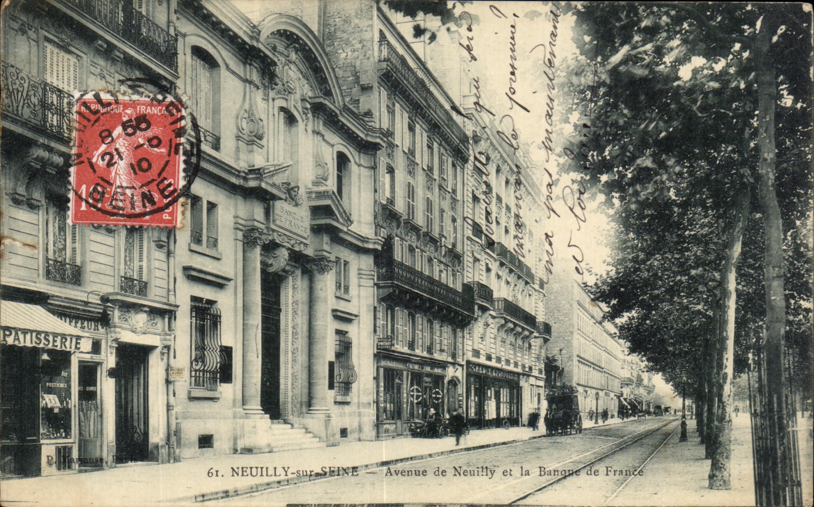 CPA Neuilly sur Seine Avenue de Neuilly et la Banque de France