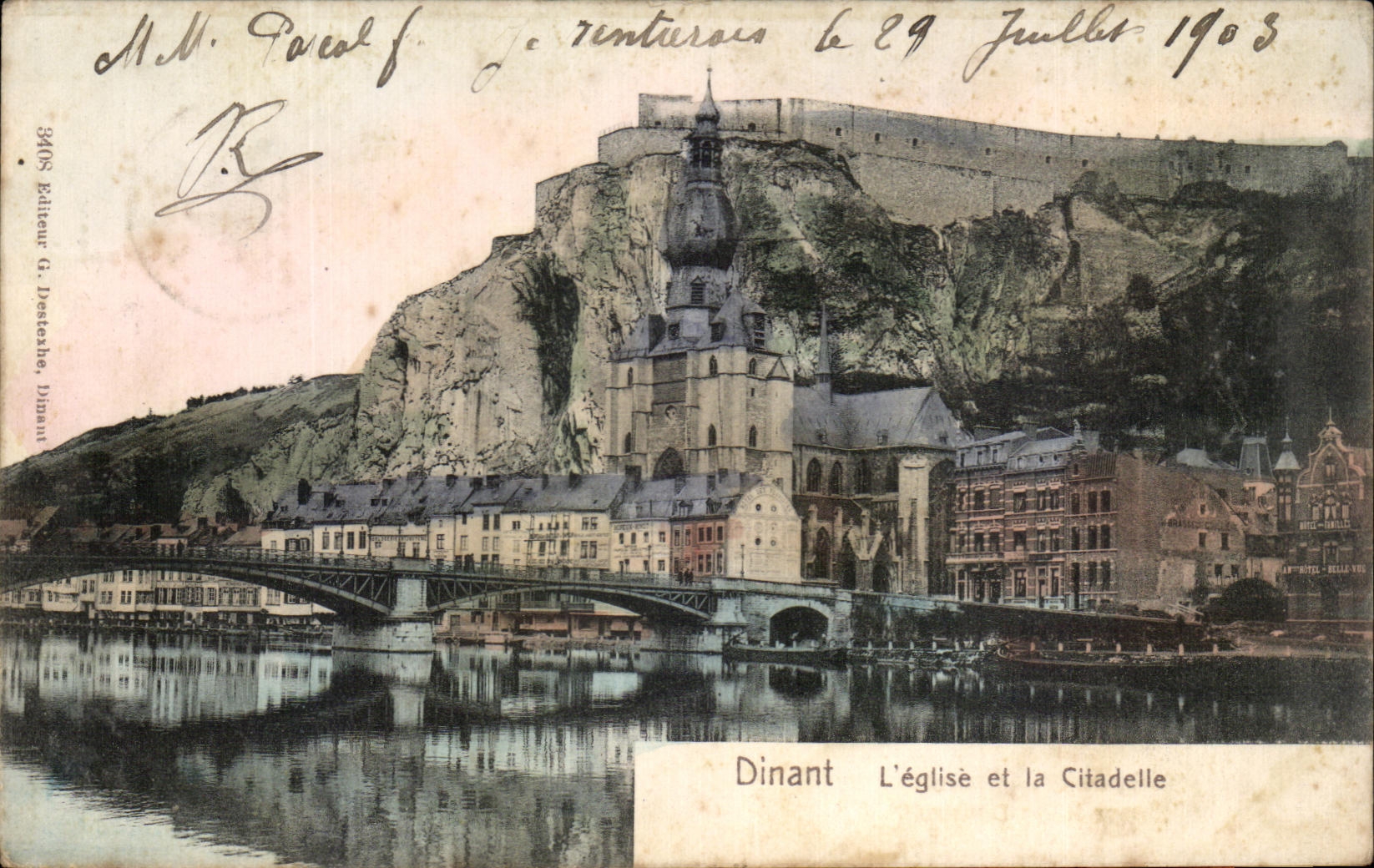 POSTAL de la VENDIMIA que cena L iglesia y la ciudadela